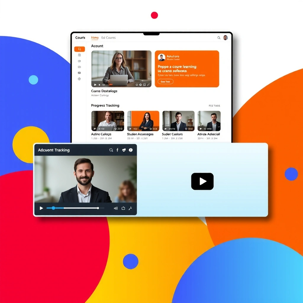 Educational learning management system with vibrant academic colors